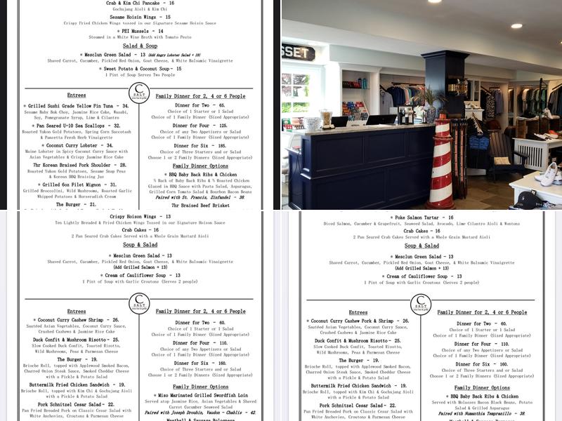 Sacconnesset Golf Club Menu