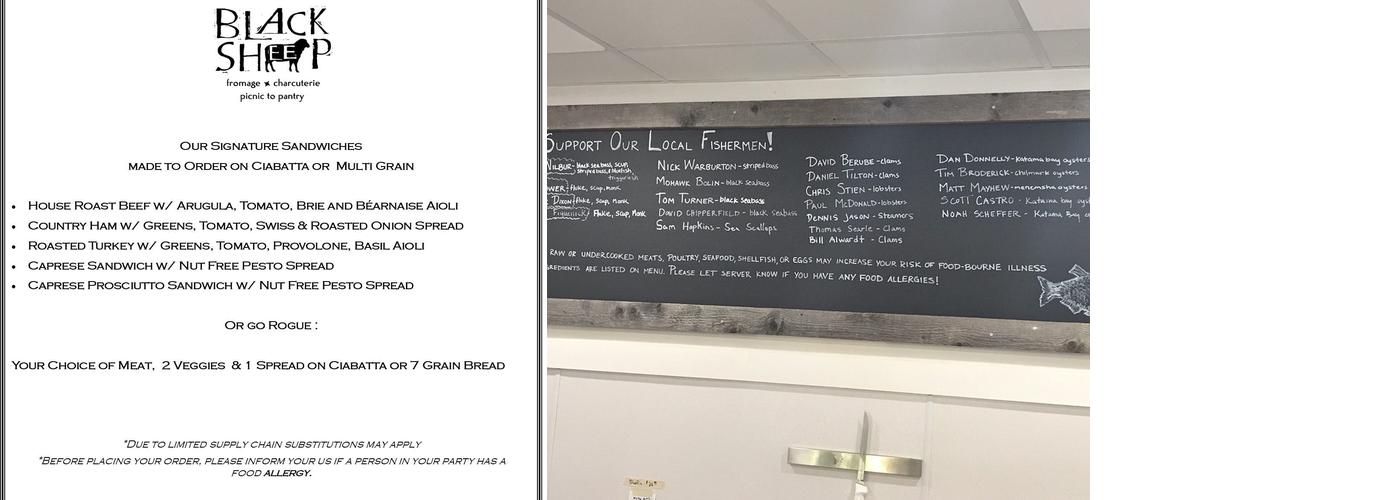 The Airport Marketplace Menu