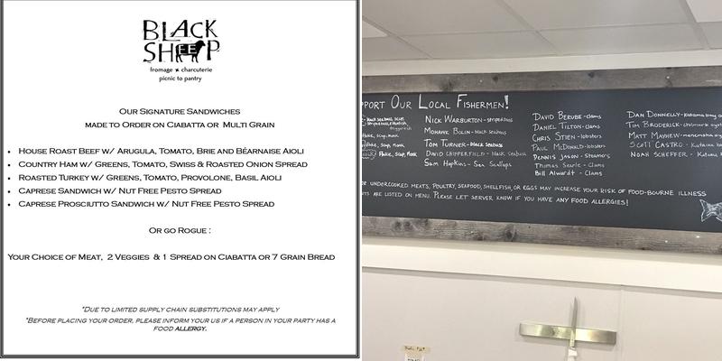 The Airport Marketplace Menu