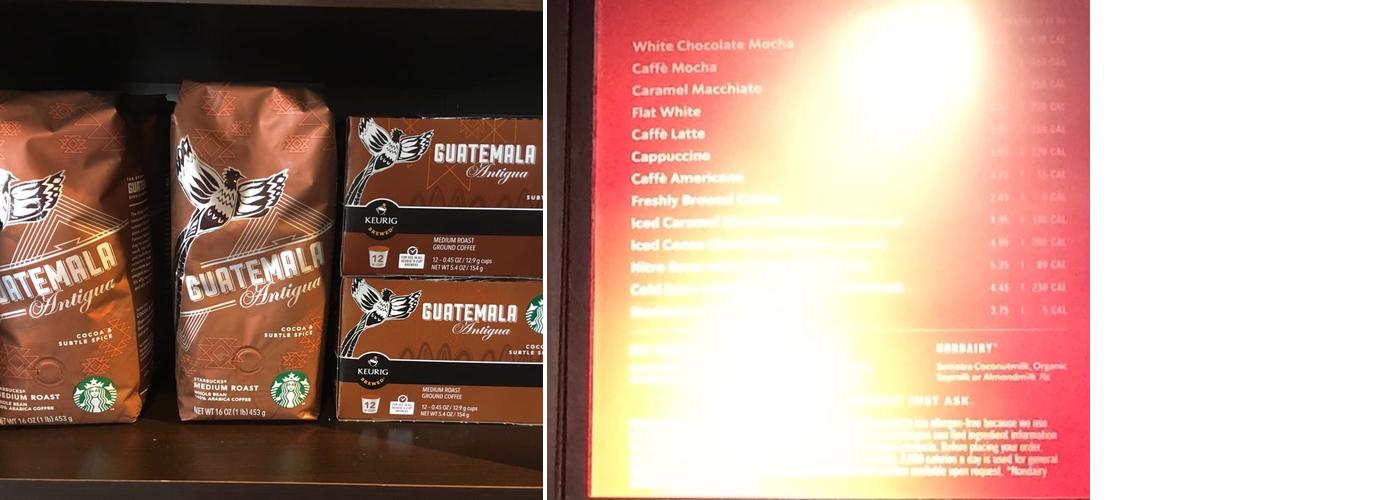 Starbucks Coffee Company Menu