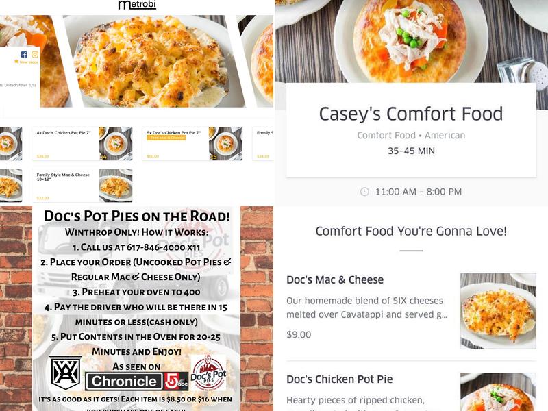 Doc's Pot Pies Menu