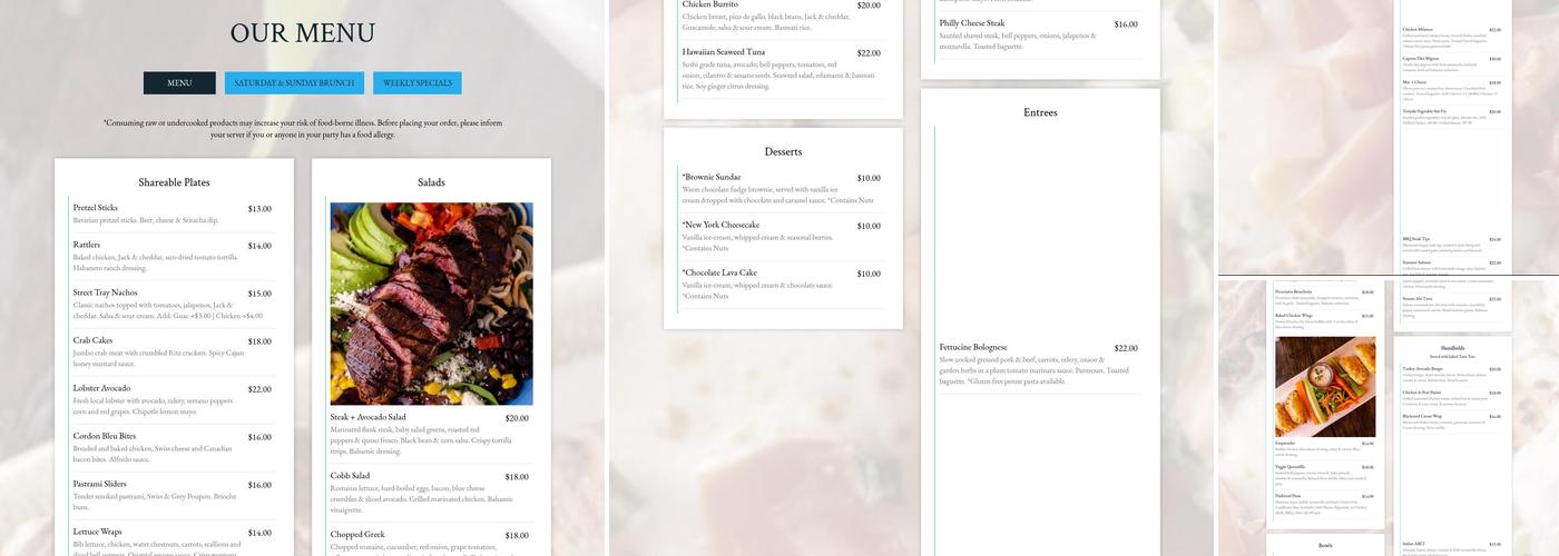 Roza Lyons Menu