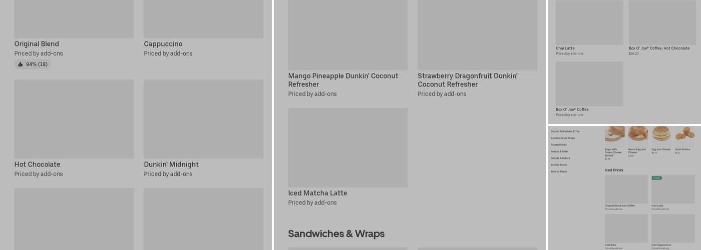 Dunkin' Menu