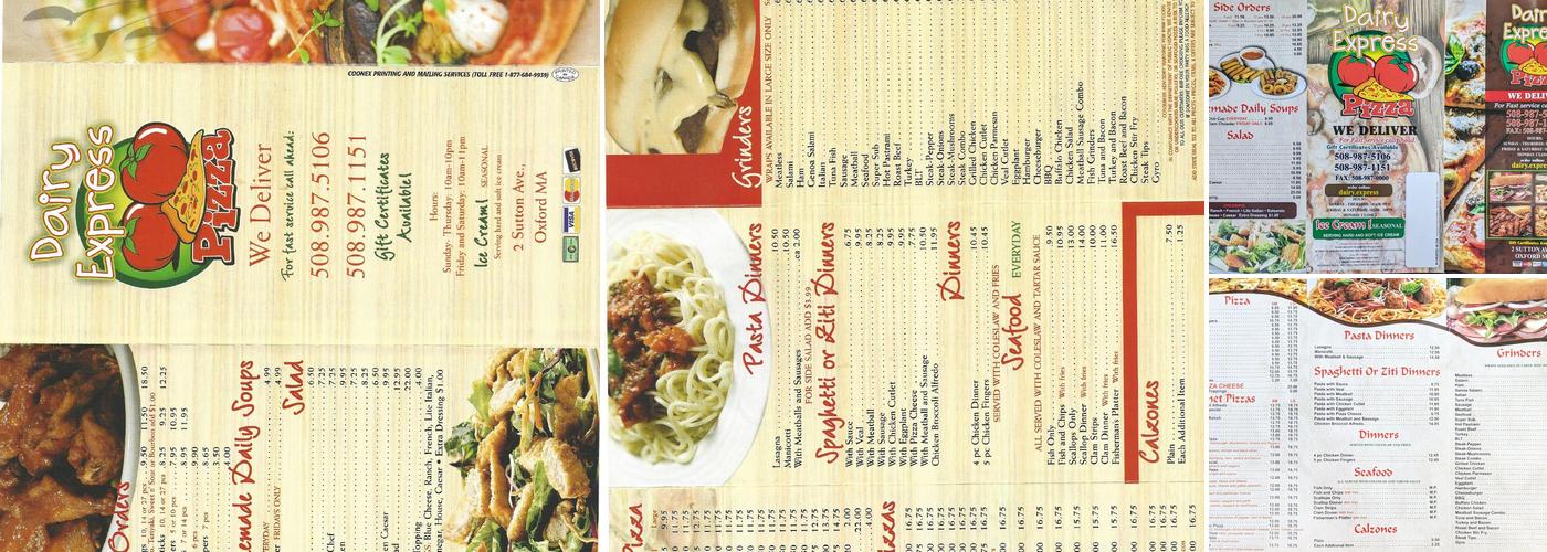 Dairy express Menu