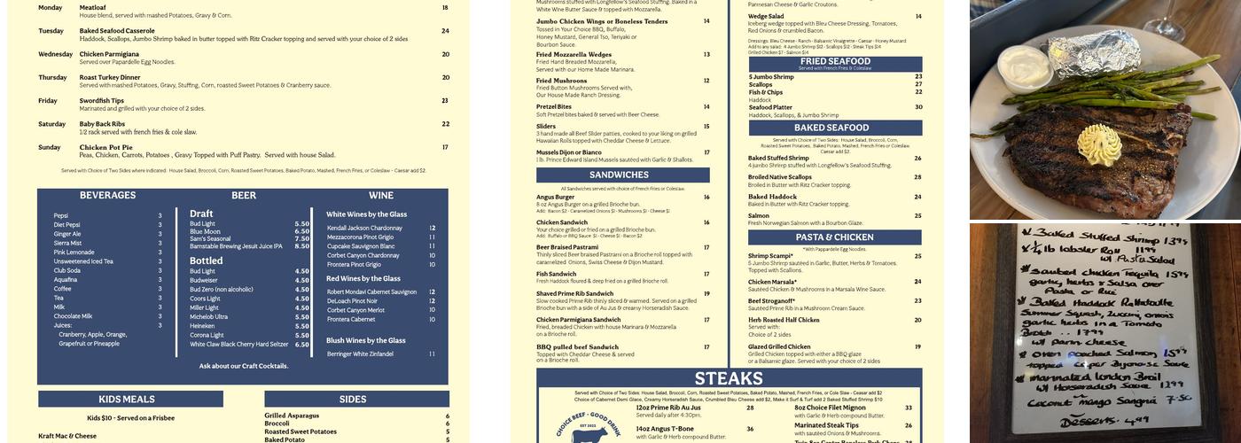 Longfellow's Pub Menu
