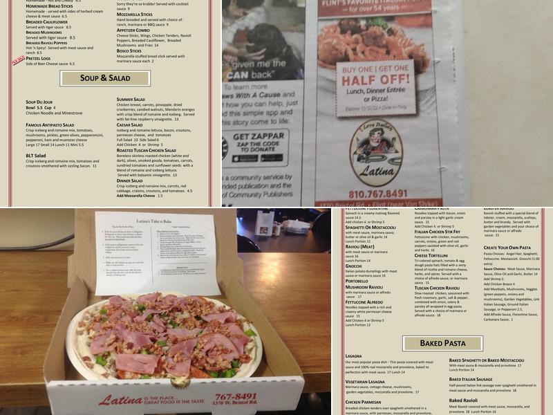 Latina Restaurant & Pizzeria Menu