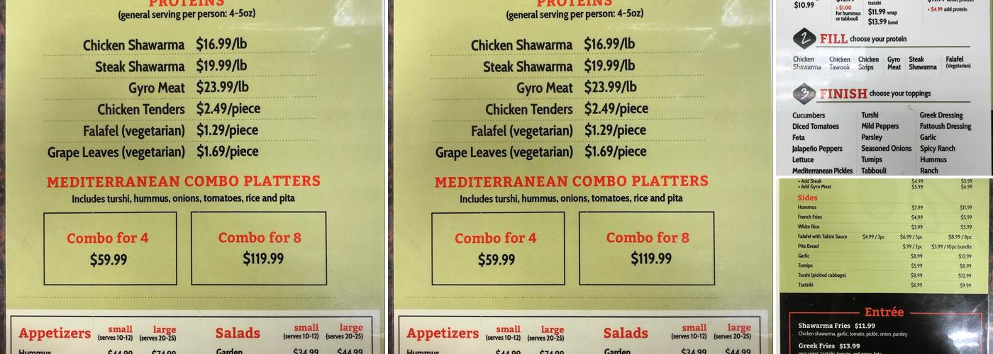 Mediterranean station Menu