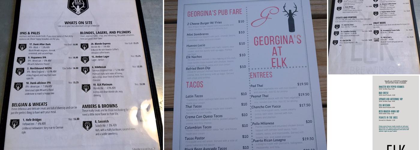 ELK Brewing Grand Rapids Menu