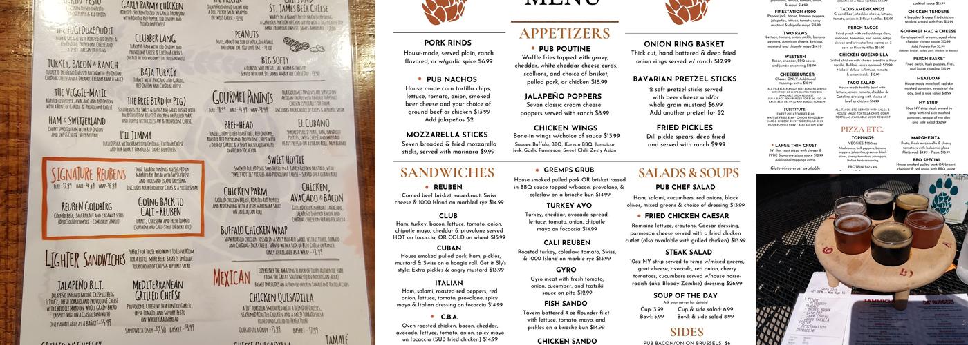 Paw Paw Brewing Co Menu