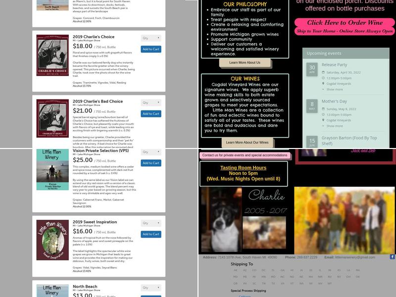 Cogdal Vineyards Menu