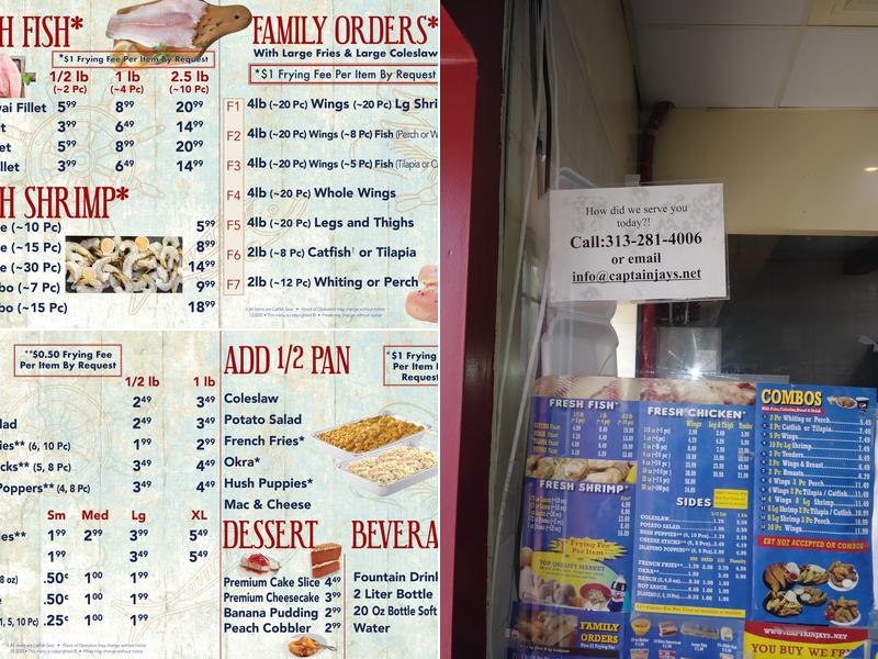 Captain Jay's Fish & Chicken Menu
