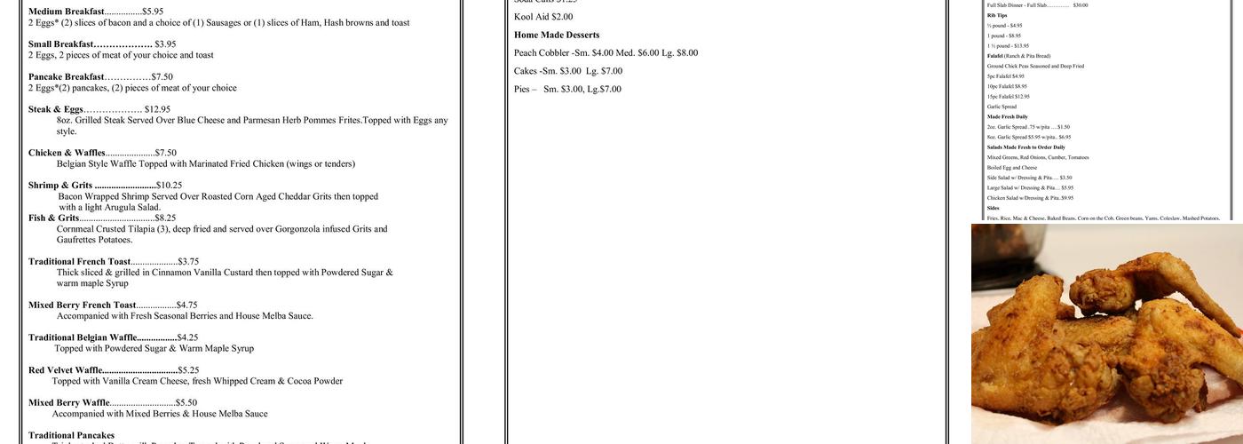 The Soulfood Shawarma Bistro Menu