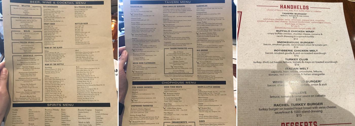 Bar & Grill at Bunker Hills Menu