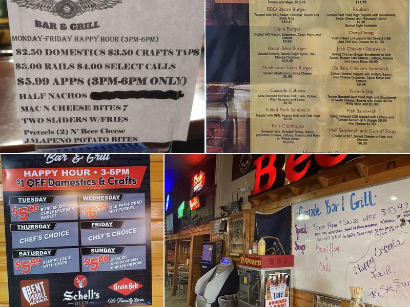 Cascade Bar & Grill Menu