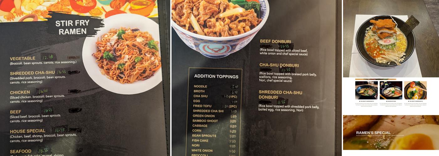 Tsuta Ramen Menu