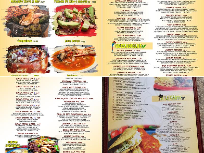 El Loro Mexican Restaurant Menu