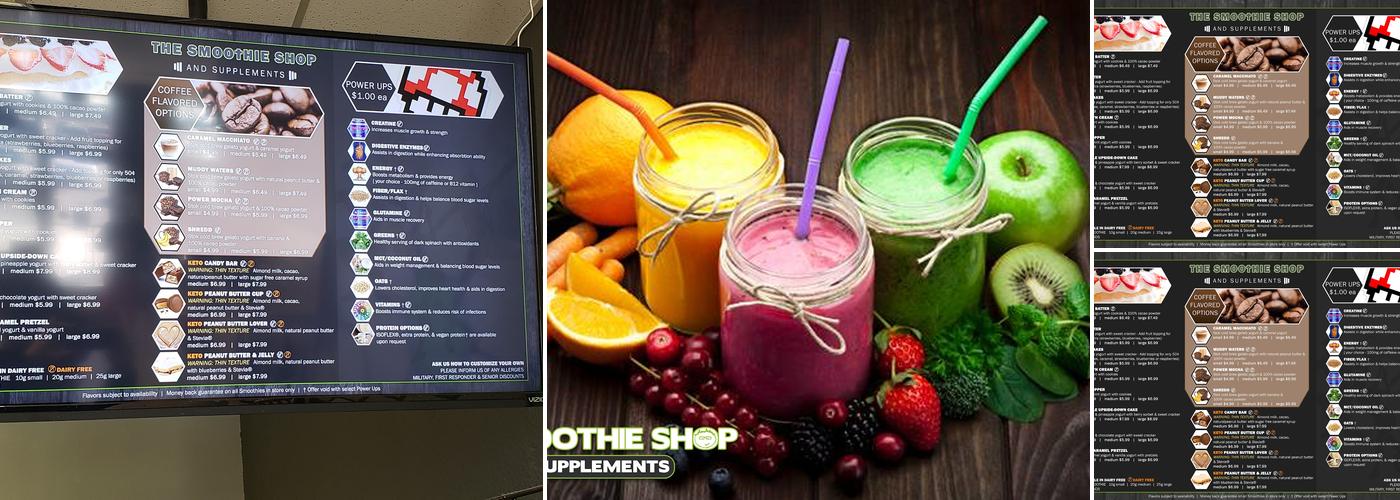 The Smoothie Shop & Supplements Menu