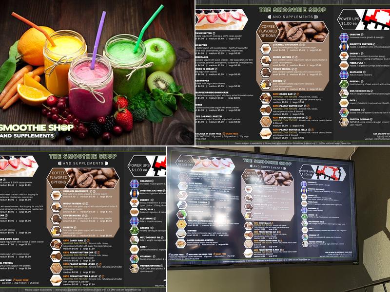 The Smoothie Shop & Supplements Menu