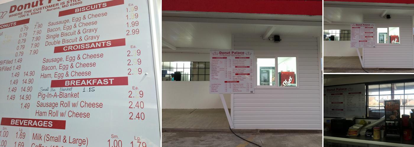 Donut Palace Menu
