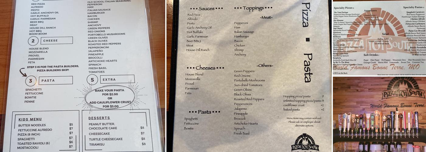 Pizza 101 South Menu