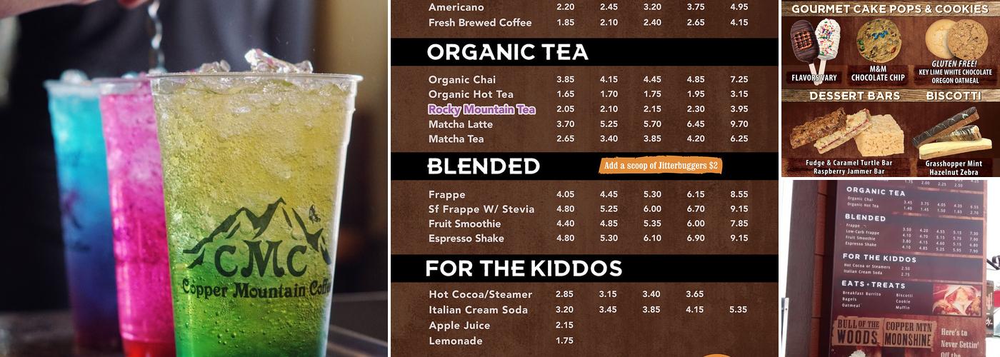 Copper Mountain Coffee Menu