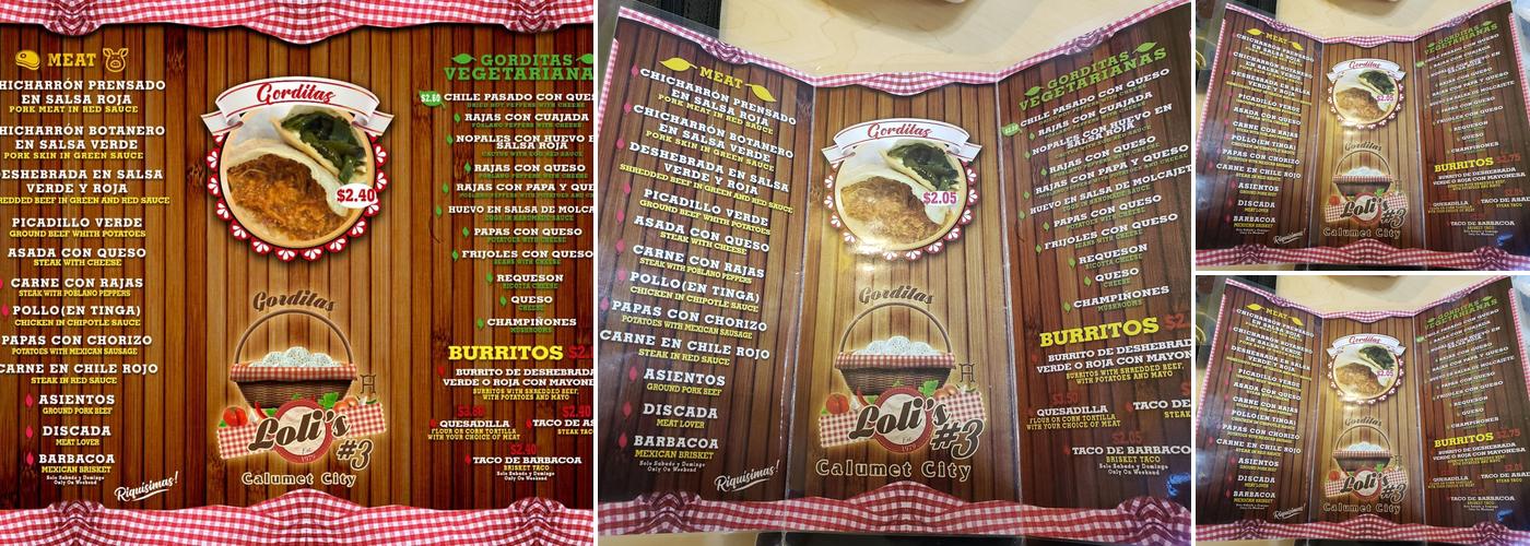 Gorditas Loli’s #3 Menu