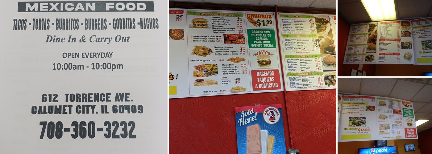 JAVY'S taqueria Menu