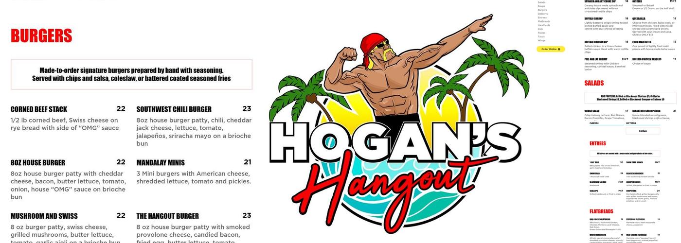 Hogan's Hangout Menu