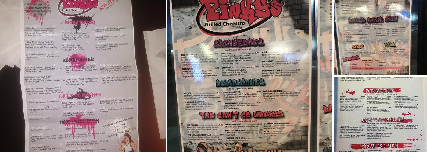 Pinky's Grilled Cheestro Menu
