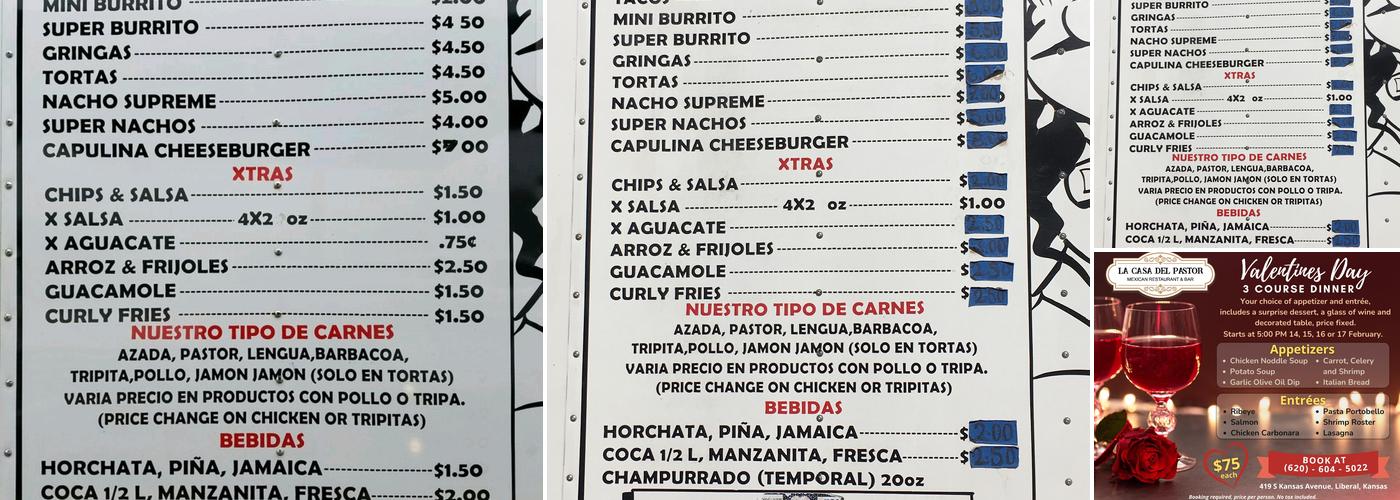 El Pastorcito Menu