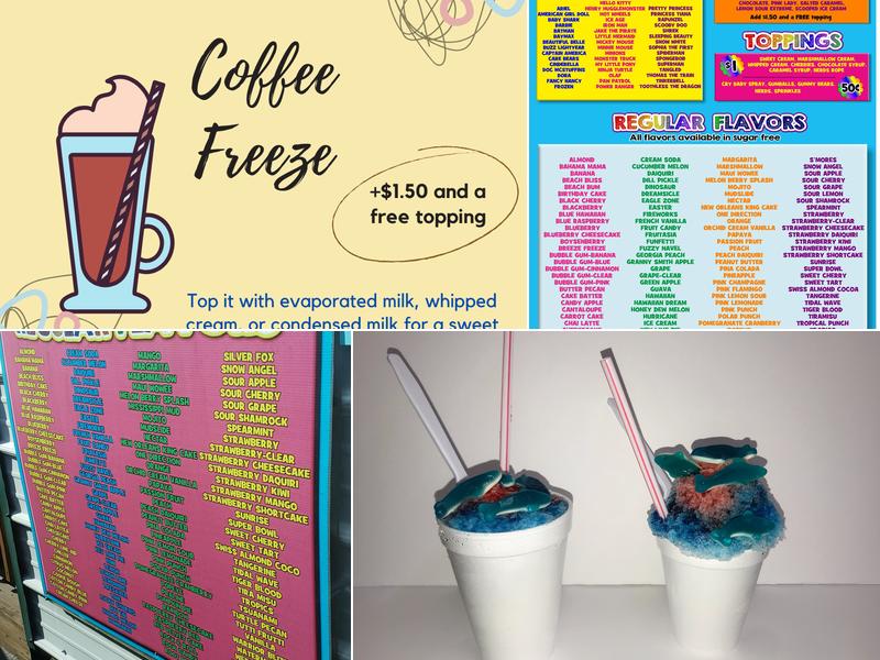 Conni Cone Snowballs Menu