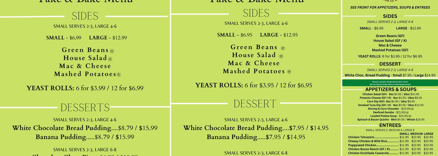 Seasoned with Love Menu