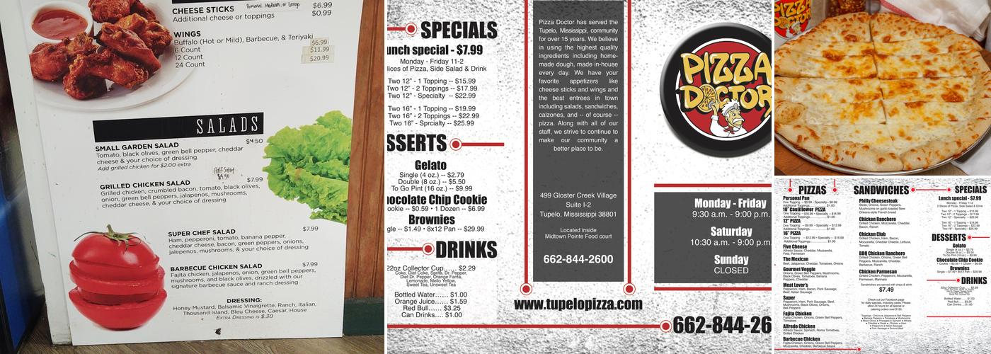 Pizza Doctor Menu