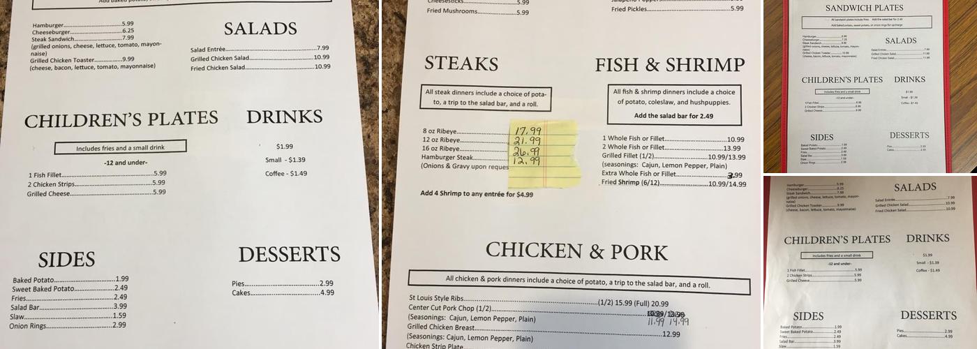 Ray Ray's Menu