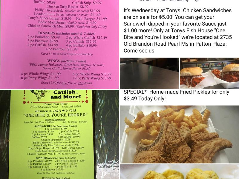 Tony's Fish House Menu