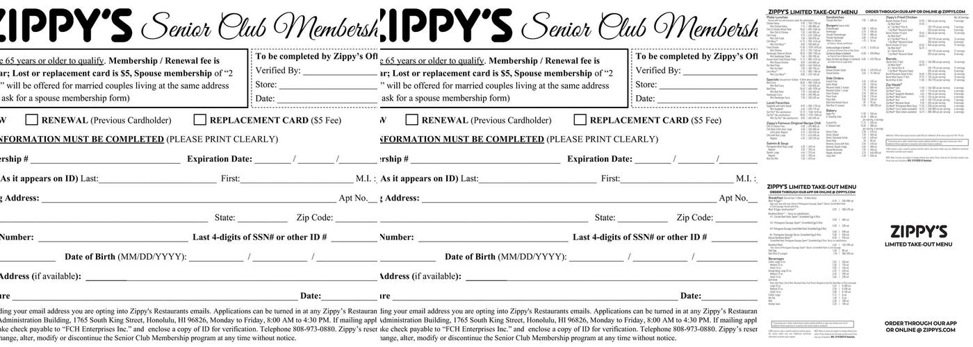 Zippy's Waimalu (Express) Menu