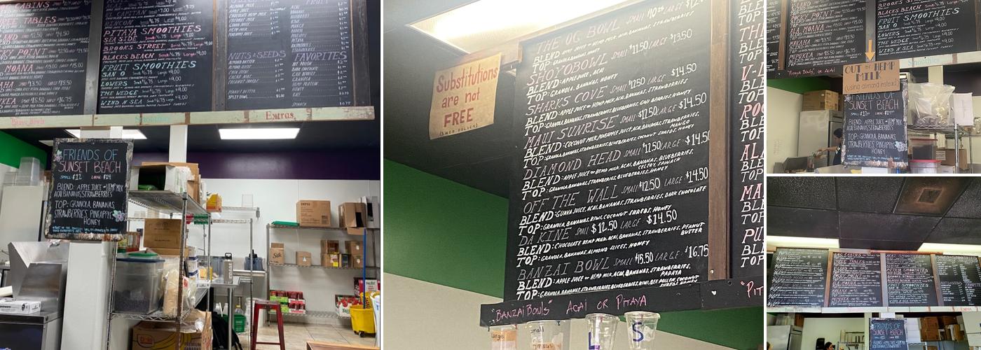 Banzai Bowls Sunset Beach Menu