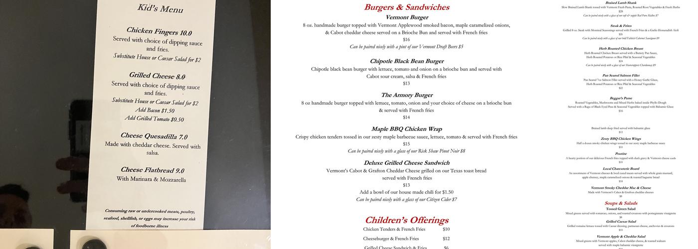 armory Menu