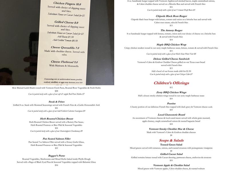 armory Menu