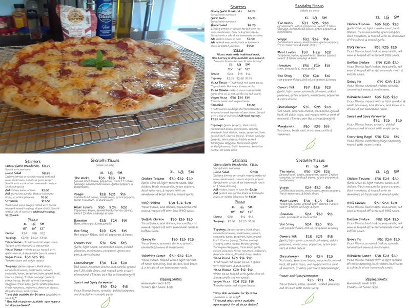 West End Pizza Menu