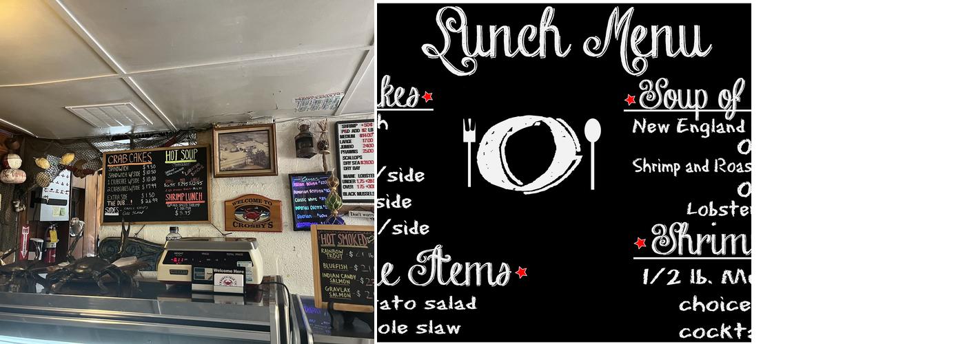 Crosby's Crab Company Menu