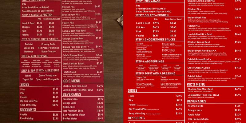 Strofi Mediterranean Grill Menu