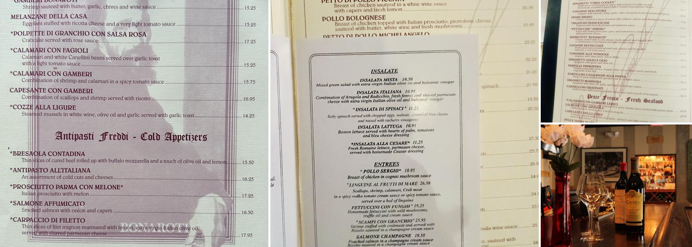 Ristorante Bonaroti Menu