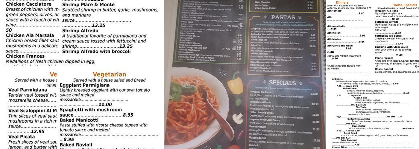 Bellas Pizza Ettrick Menu