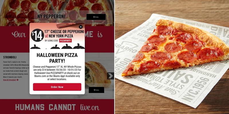 Sbarro Menu