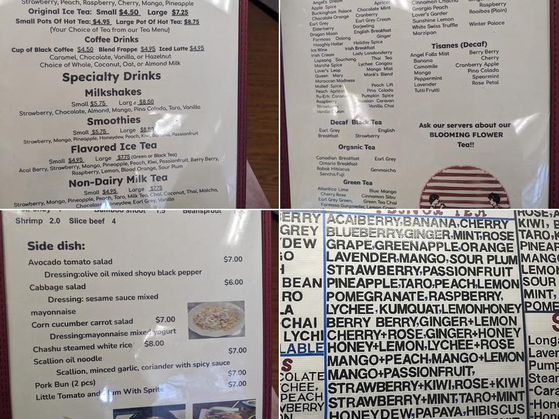 Bubblicious Tea Tyme Menu