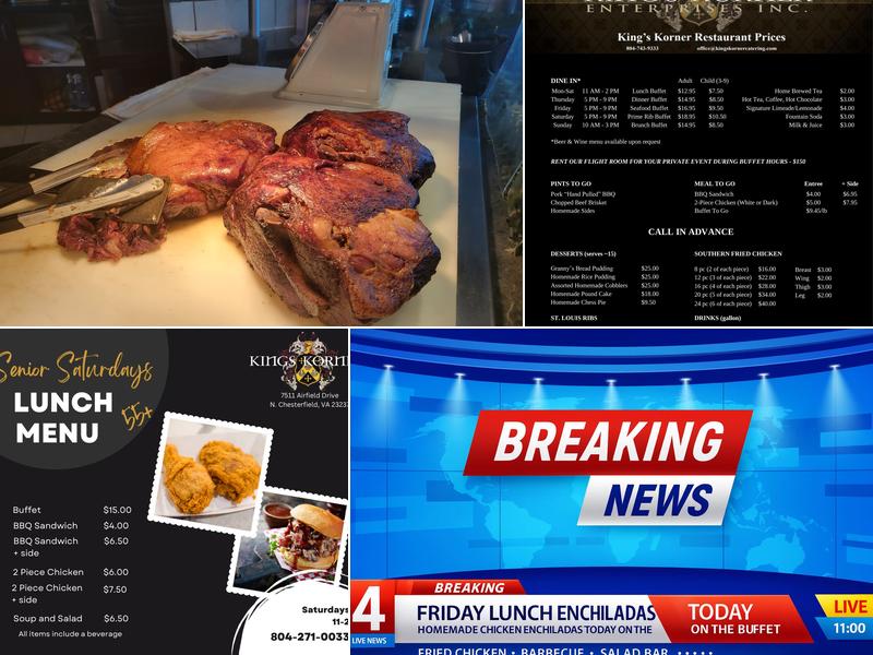 King's Korner Catering and Restaurant Menu