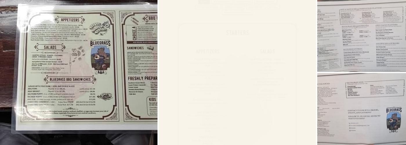 Bluegrass BBQ Menu