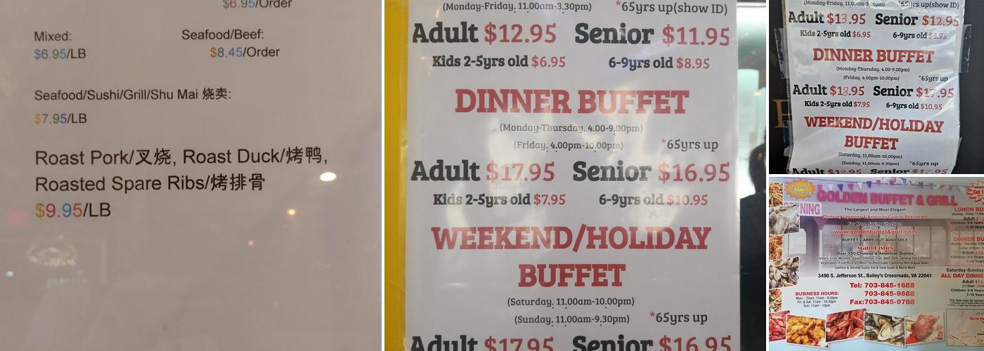 Golden Buffet & Grill Menu