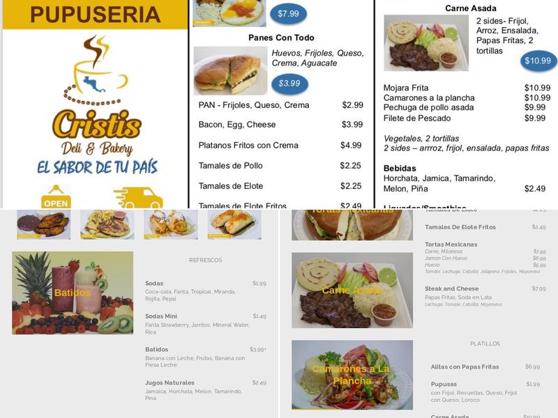 Cristis Deli & Bakery Menu